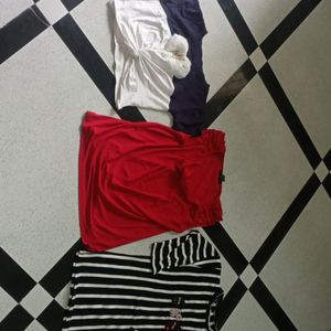 Pack Of 3 Tshirt (Black, White,Red)