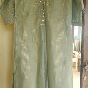 Teal Green Embroidery Kurta Dupatta Set