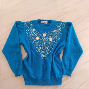 Blue Cotton Sweater