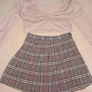 Two Piece Aesthetic Set Top And Skirt