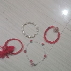 4 Bracelets 6 Korean  Necklace Set