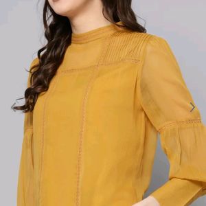 Mustard Yellow Lace Inserts Top