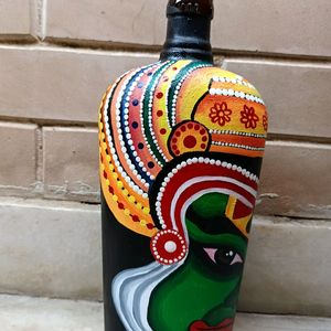 Handpainted Kathakali Bottle Art