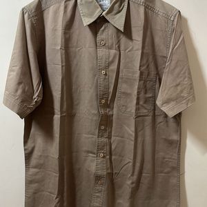 Oversized Beige Formal Shirt