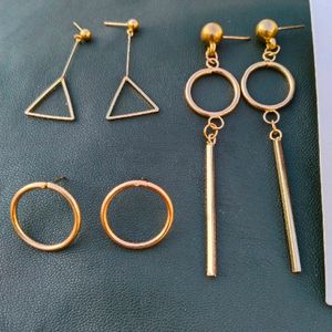 3 Pair Earrings New