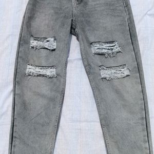 Women Grey Cotton Jeans