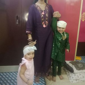 Embroidery Kurta Sets Purple