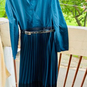 Blue A-line Dress