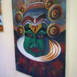 Kathakali - Acrylic Painting On Canvas 12"16"