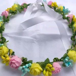 Yuvi Creation Floral Crown Tiara Multi Colour