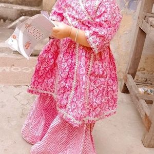 Pink Colour Sharara Suit