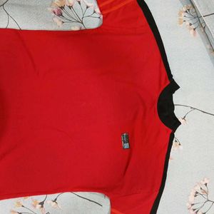 HRX RED CLOSED COLLAR TSHIRT FOR 12-13 YRS