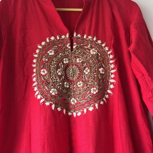 Red Ethnic Kurti