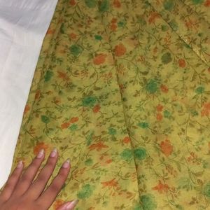 New Mustard Printed Saree