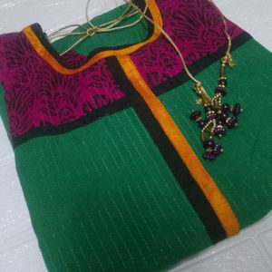 Beautiful 😍Cotton Designer Kurti With Dori+Latkan