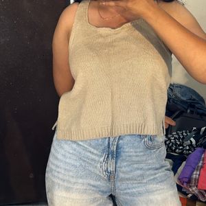 Beige Tank Wool Top