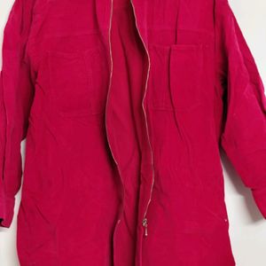 Deep Pink Oversized Valvet Zipper