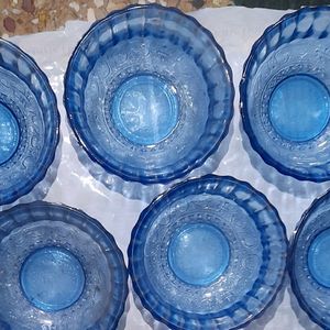 ONLY blue 160rs set of 11 New pure glass bowls se