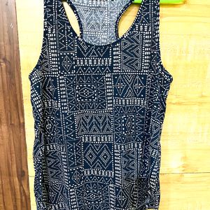 Blue Printed Best Top