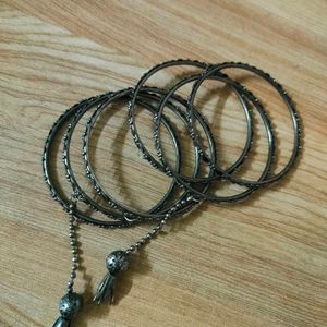 Oxidised Necklace With Bangles