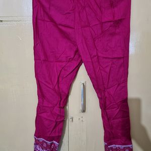 Magenta Women Kurta Set With Pant And Dupatta