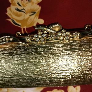 Golden Stone Studded Clutch