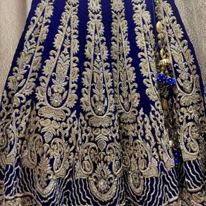 Navy Blue Heavy Bridal Lehenga