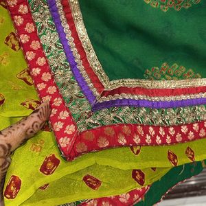 Heavy Festive Bandhej Saree With Blouse