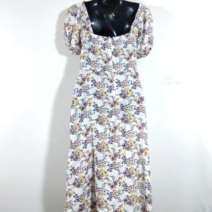 White With Floral Print Dress (Women's)