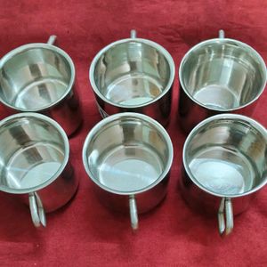 Set of 6 Stainless Steel Tea Cups Quality 👍🏻