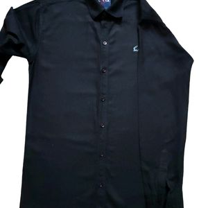 CLOCK Pure Black Semi-Formal Shirt