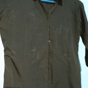 Women Solid Casual Olive Shirt