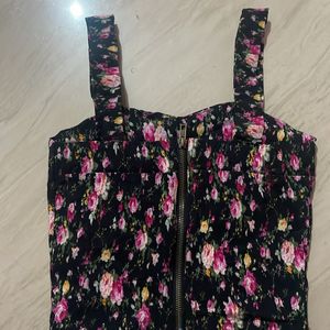 Black Top With Smoked Floral Design