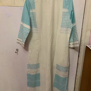 Very soft cream colored cotton W kurta