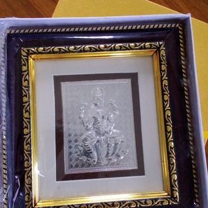 Pure Silver Durga mata With Picture Frame