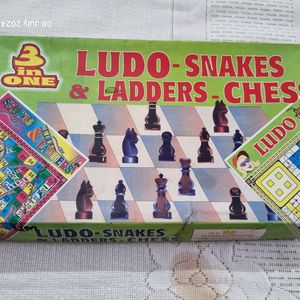 3 in One LUDO - SNAKES & LADDERS - CHESS