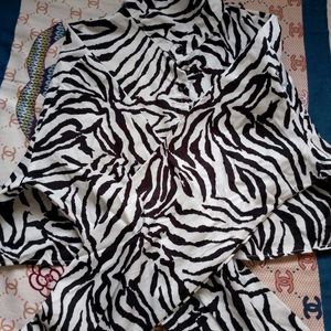 Zebra print oversized shirt