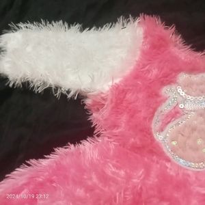 Pink Baby Fur Frock Never Used Like New