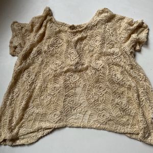 Lace Beige Thrifted Top