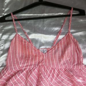 Pink Back Tie Up Crop Top