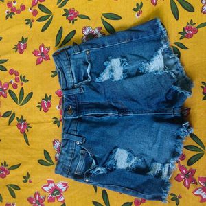 distressed denim shorts