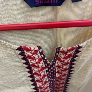 Srishti Beige Straight fit Kurta