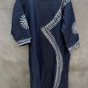 New Unused Heavy Embroidery Denim Kurta