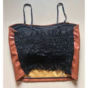 Leather One Strip Crop Top