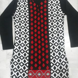 New Black White And Red Colour Ki Kurti