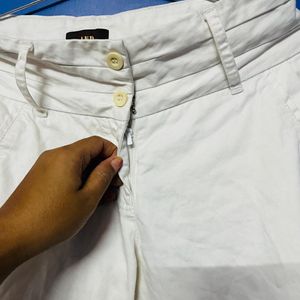 White Branded Cotton Pant🩵