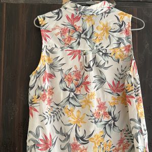 Branded  H&m Cut Sleeve Floral  Top Shirt