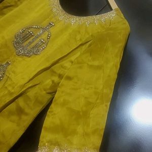 Lime Green Sharara Suit With Dupatta 36 Bust