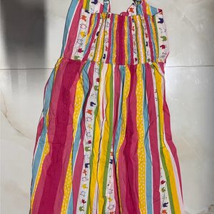 Multicolor Cotton Strappy Dress