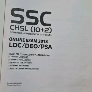 Hey! SSC ,CHSL (10+2) Tier 1 Book Is Available.